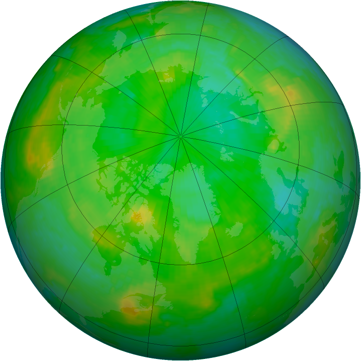 Arctic ozone map for 16 July 2002